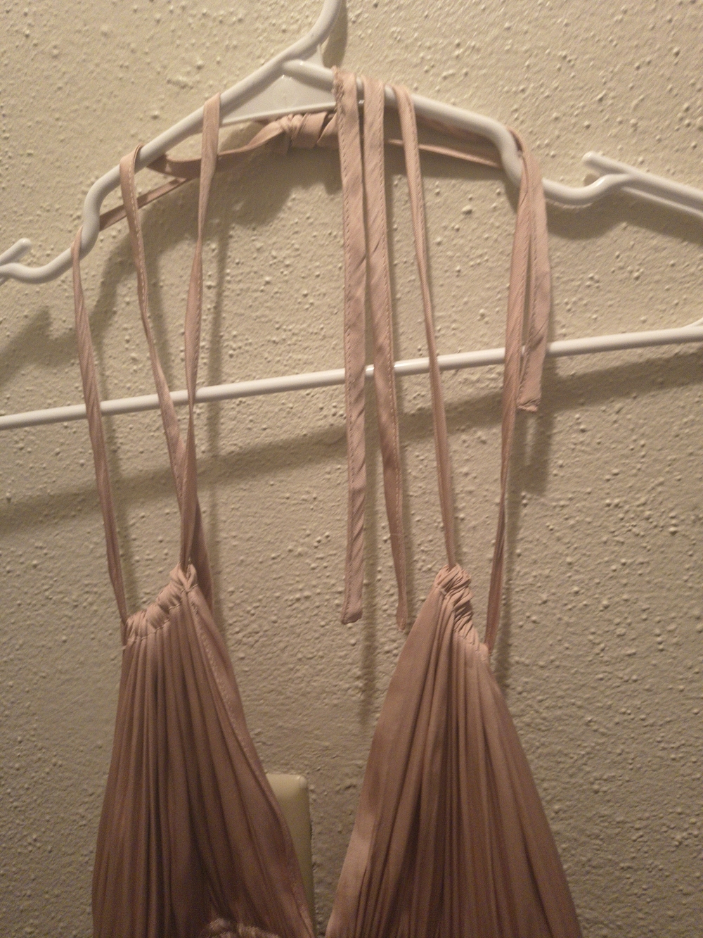 Women's Blush Pink Midi Dress - Halter Tie Neck - Picture 4 of 9